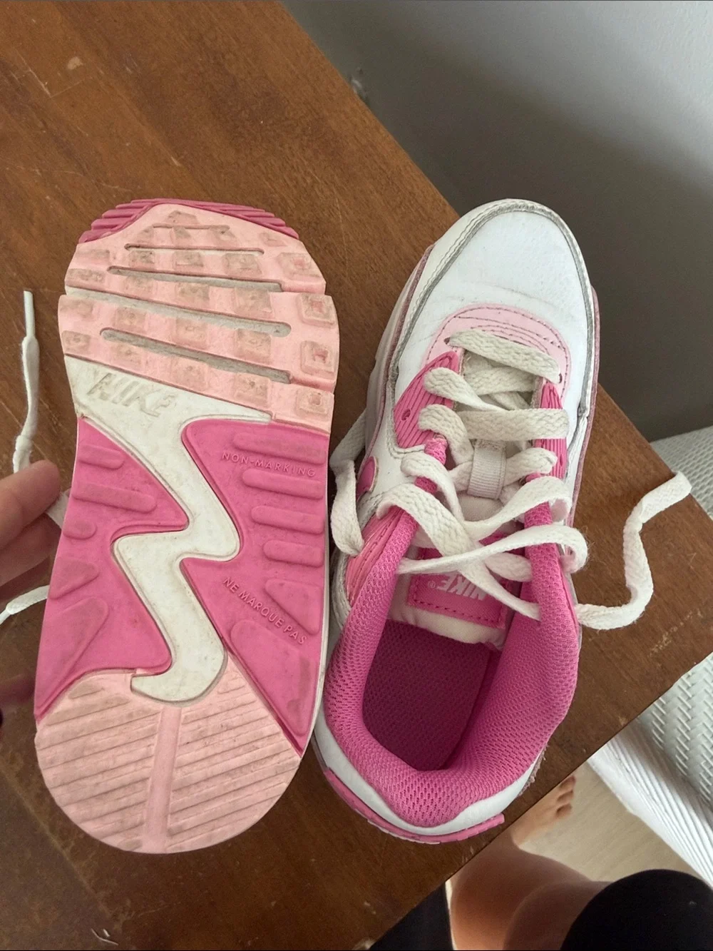 Nike Kids Pink & White Air Max Sneakers